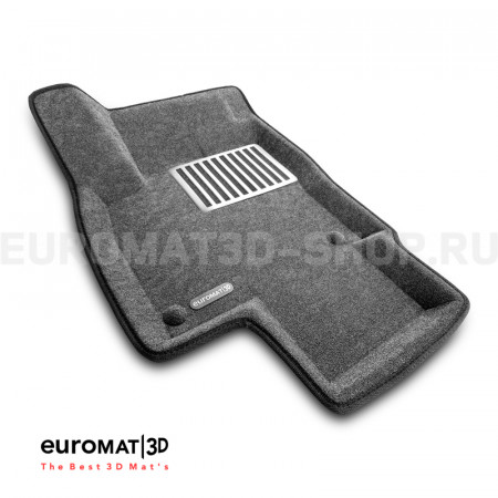Текстильные 3D коврики Euromat3D Lux в салон для Volkswagen Tiguan (2017-2024) (Укороченная) № EM3D-005420G Серые