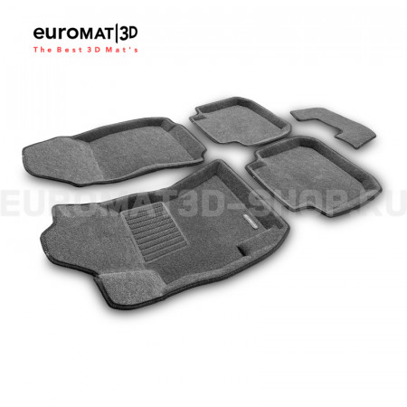 Текстильные 3D коврики Euromat3D Business в салон для Subaru Outback (2010-2019) № EMC3D-004704G Серые