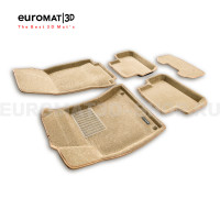 Текстильные 3D коврики Euromat3D Business в салон для Mercedes CLA-Class (C118) (2019-) № EMC3D-003510T Бежевые