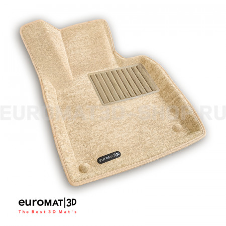 Текстильные 3D коврики Euromat3D Business в салон для Volvo V90 (2017-) № EMC3D-005510T Бежевые
